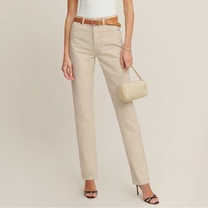 Reformation Cynthia High Rise Straight Jeans (Off-white)